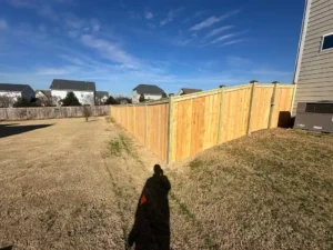 Step-Down Privacy Wood Fence for Sloped Terrain Raleigh