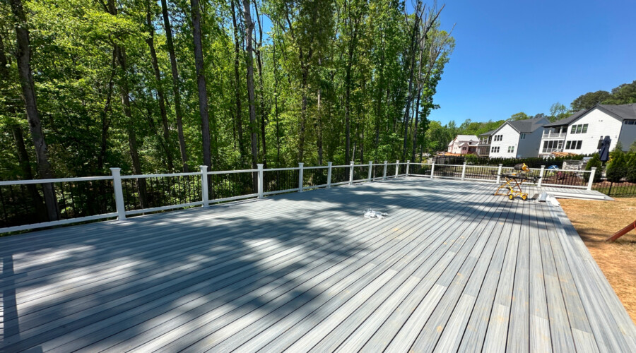 Hillside Trex Deck Installation in Cedar Hill Estates, North Carolina