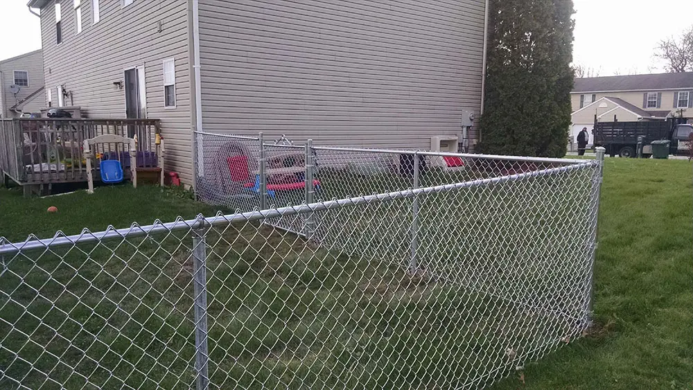 Galvanized chain-link fencing