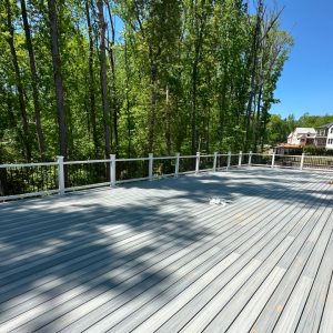 Hillside Trex Deck Installation in Cedar Hill Estates, North Carolina