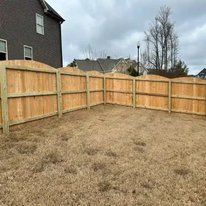 arched double gate privacy wood fence