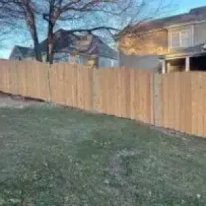 arched privacy wood fence dog-eared pickets in raleigh