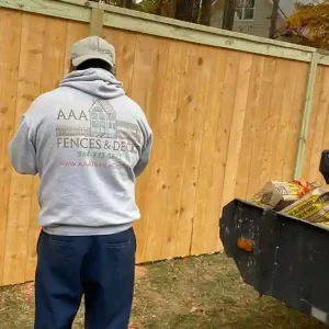 Flat-Top Privacy Wood Fence with Horizontal Support Raleigh