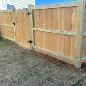 Flat-Top Privacy Wood Fence with Arched Gate Raleigh