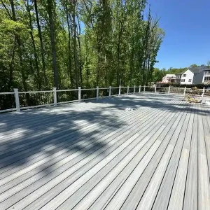 Foggy Wharf Trex Composite Deck with White Railings Raleigh