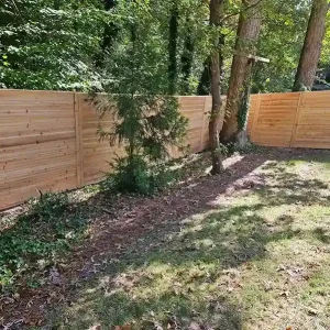 Modern Horizon Wood Fence Raleigh