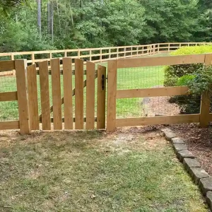 Three-Rail Split Rail Wood Fence with Gate Raleigh